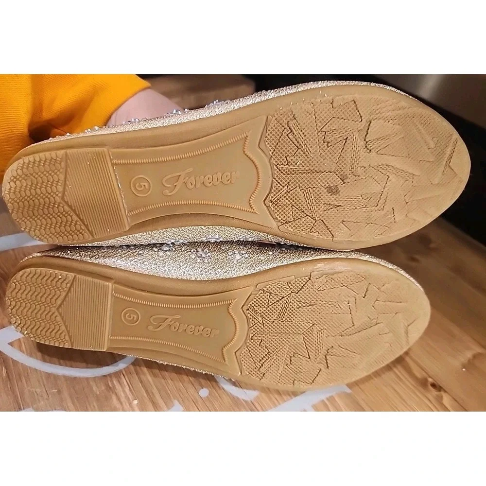 Women Forever Rose‎ Gold Glitter Flat New Shoes 5